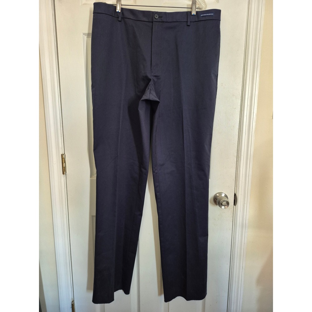 Paul Fredrick Impeccable Non-Iron Navy EZ Care Chino Pants Mens 38 PHM450N NWT